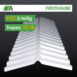 Firsthaube aus PVC 2-teilig Trapez 70/18 klar 