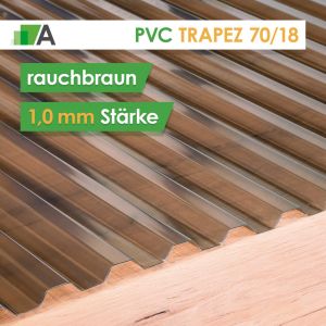 PVC Wellplatten Trapez 70/18 - rauchbraun - 1,0 mm stark - 1095 mm Breit
