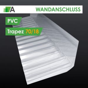 Wandanschluss aus PVC Trapez 70/18 klar