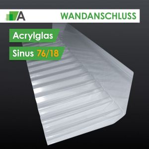 Wandanschluss aus Acrylglas Sinus 76/18 klar 