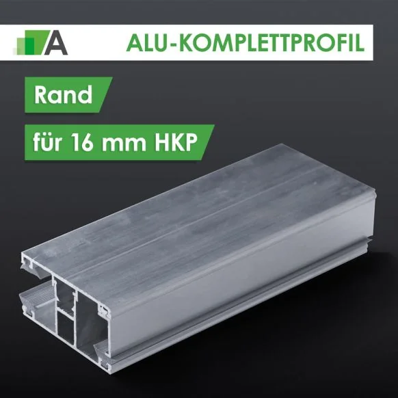 Alu-Komplettprofil Mitte - für 16 mm HKP