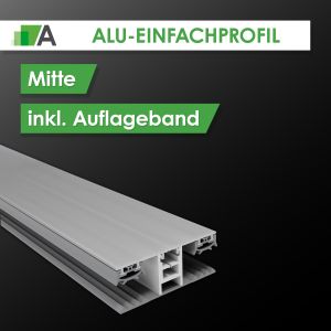 Alu-Profil einfach Mitte incl. Auflageband