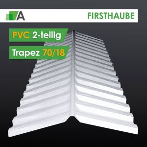 Firsthaube aus PVC 2-teilig Trapez 70/18 klar 