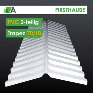 Firsthaube aus PVC 2-teilig Trapez 70/18 klar 