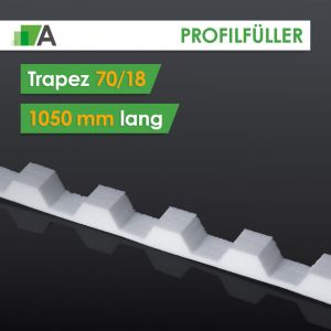 Profilfüller Trapez 76/18 weiß, 1216 mm lang 